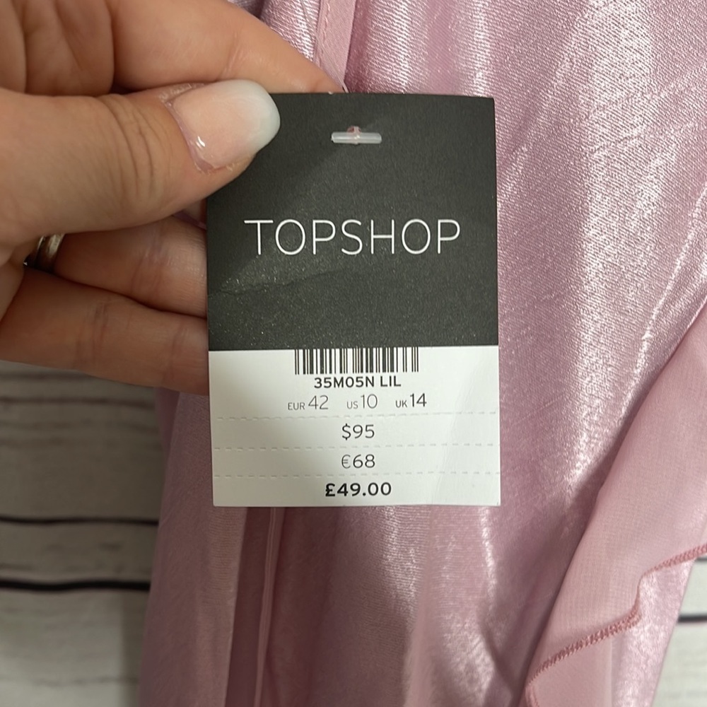 NWT Topshop Asymmetrical Frill Maxi Slip Dress Dress Sz 10! - Picture 12 of 15